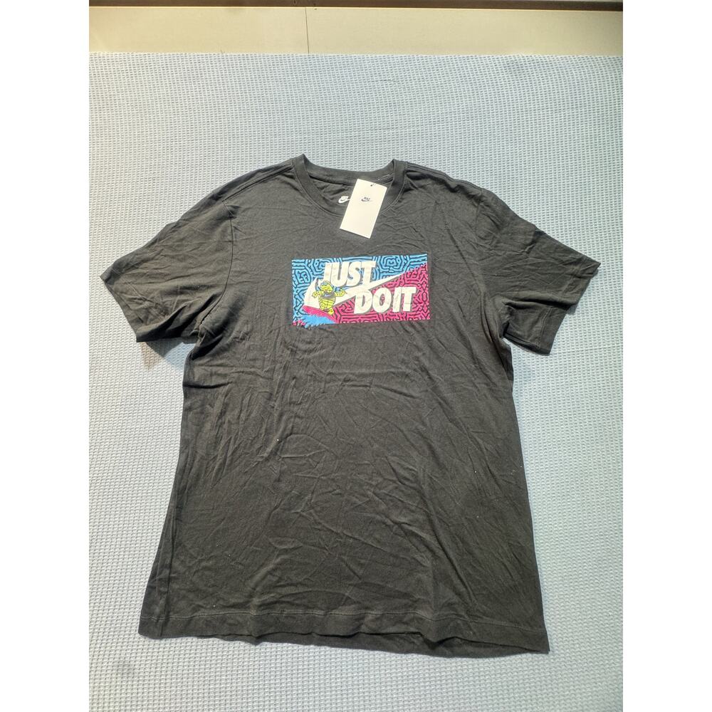 Nike T-shirt Men Sz L‎ Black Brand New